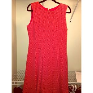 Never Worn Orange/White Mini Polka Dot Midi Dress